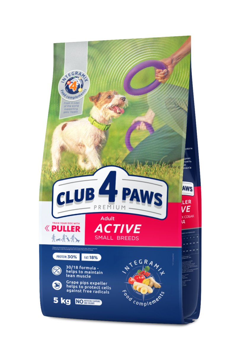 CLUB 4 PAWS Premium „Active” pełnoporcjowa sucha karma dla dorosłych aktywnych psów małych ras 5 kg