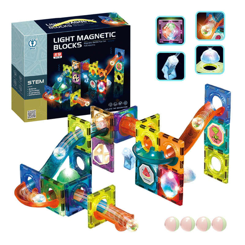 Klocki Magnetyczne - Light Magnetic Blocks 49 elementów