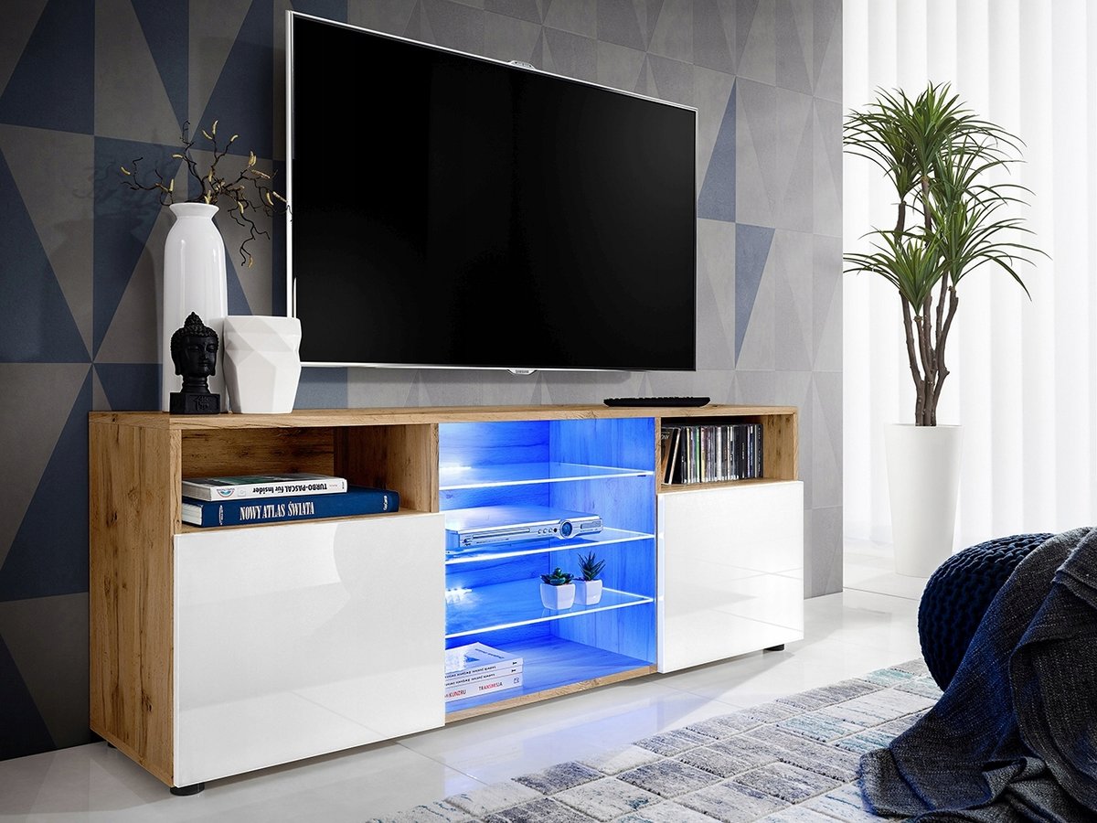 Szafka RTV Wiele Kolorów POLSKI PRODUKT Komoda Pod Telewizor RGB LED Pilot