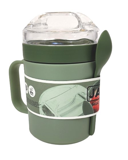 Lunchbox. Kubek z łyżeczką. 400 ml. Zielony
