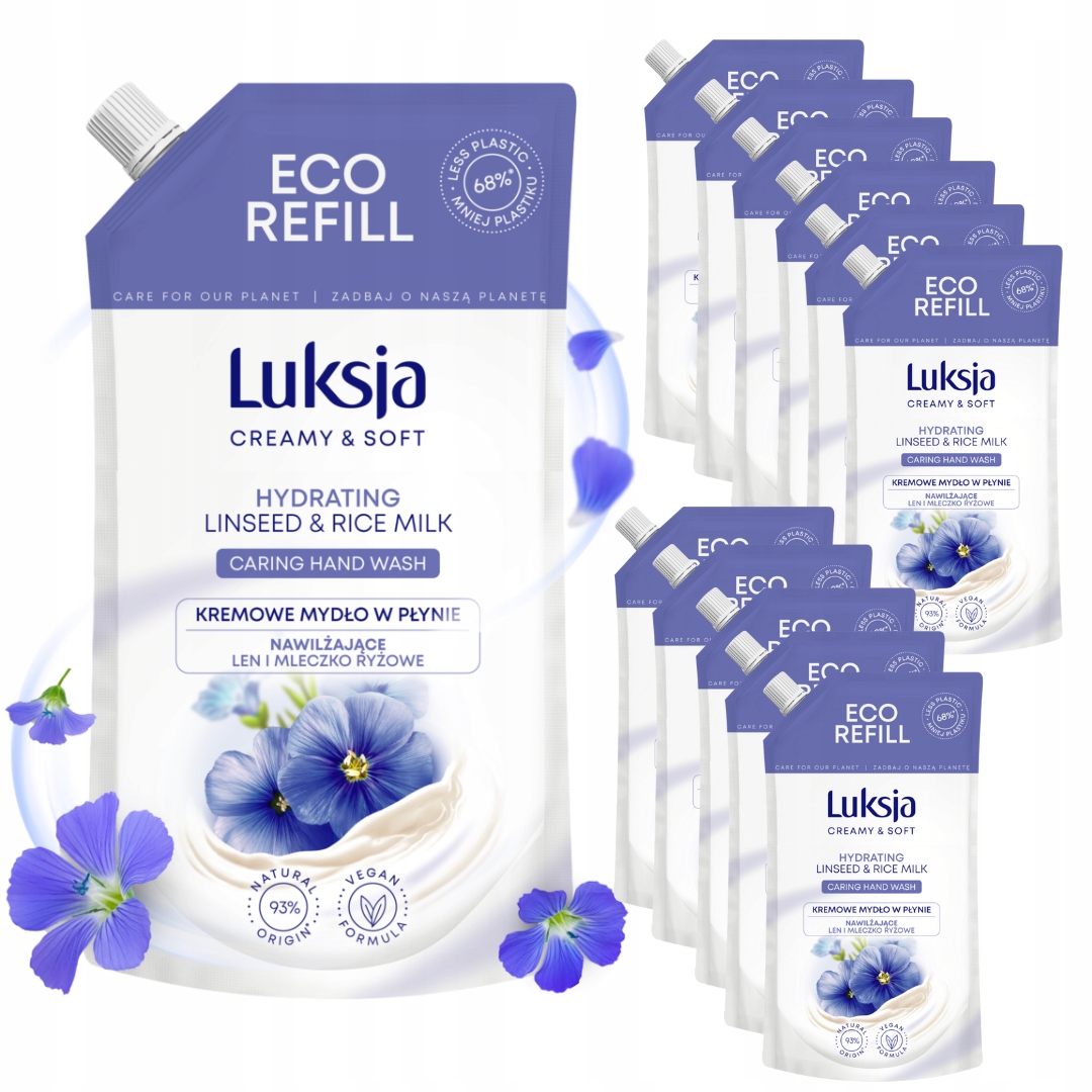 Mydło w Płynie Luksja Eco Len i Mleczko Ryżowe x12