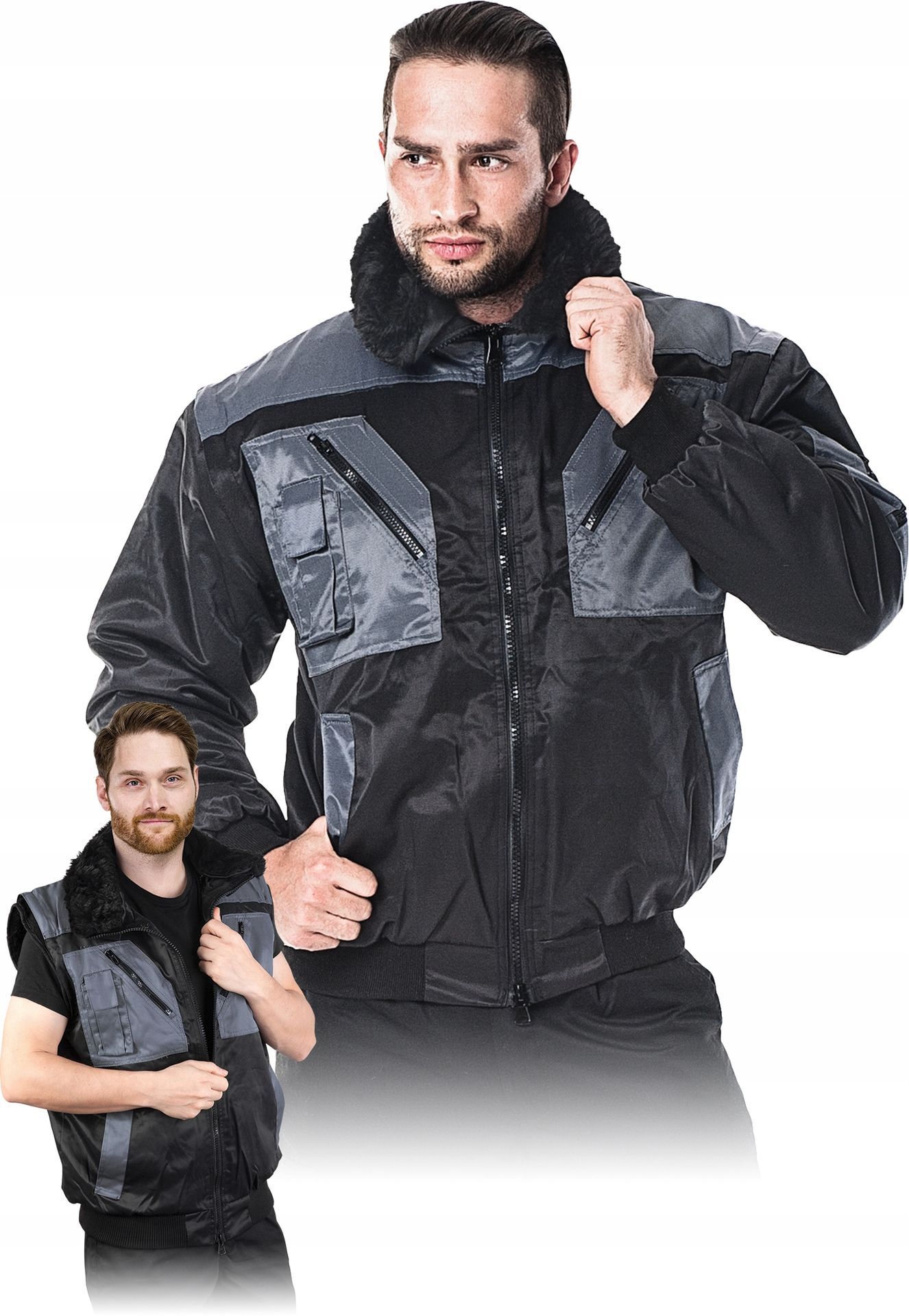 Reis INNY Kurtka ochronna ocieplana XXXL czarno-szary 112L513