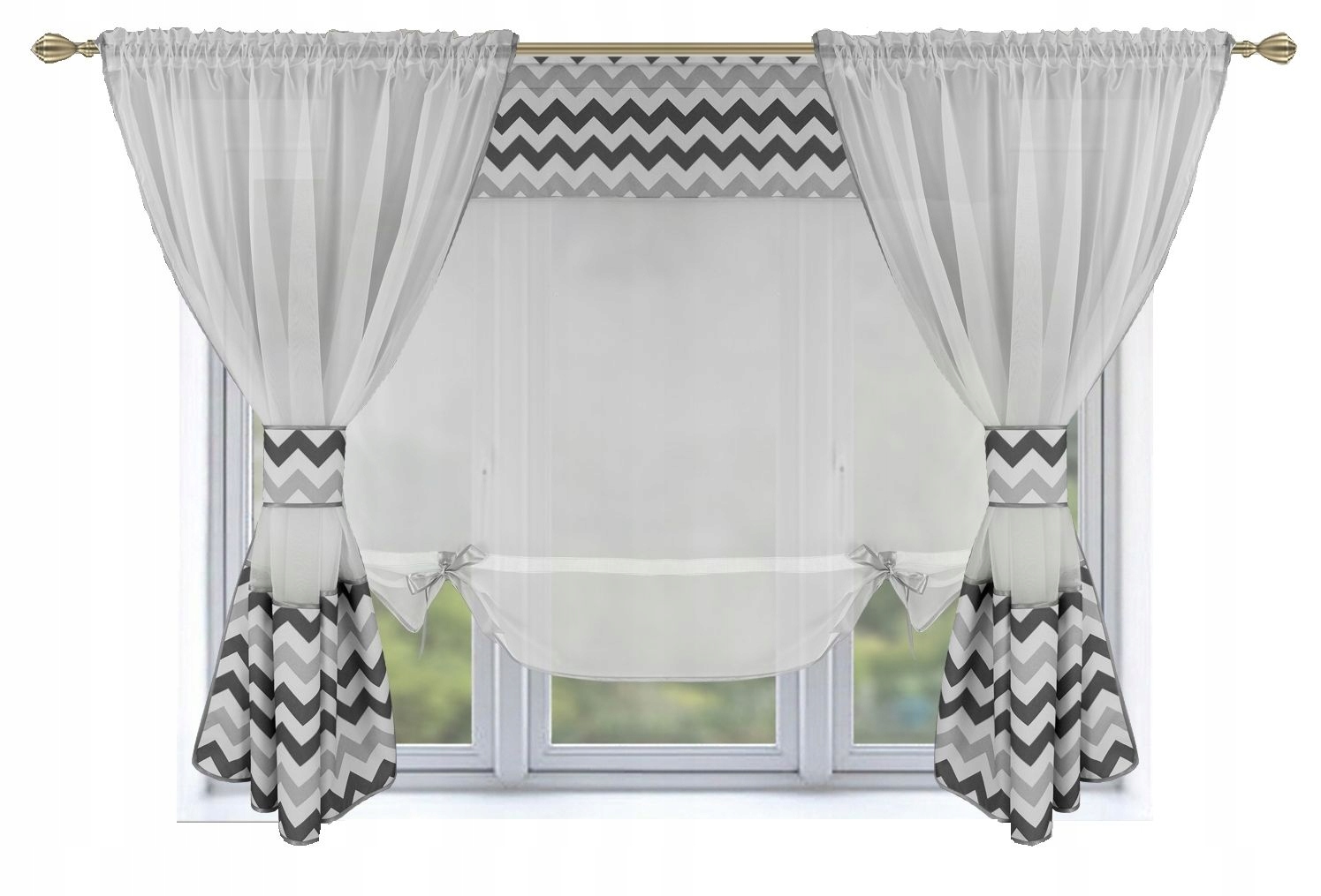 Komplet Firana Nigeria Zygzak 290x160 Woal