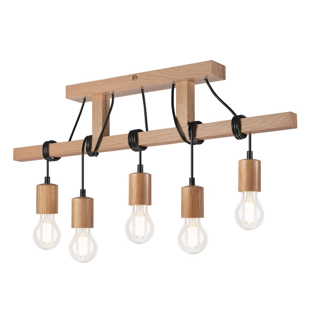Brązowa lampa sufitowa 18x75 cm Leon – LAMKUR