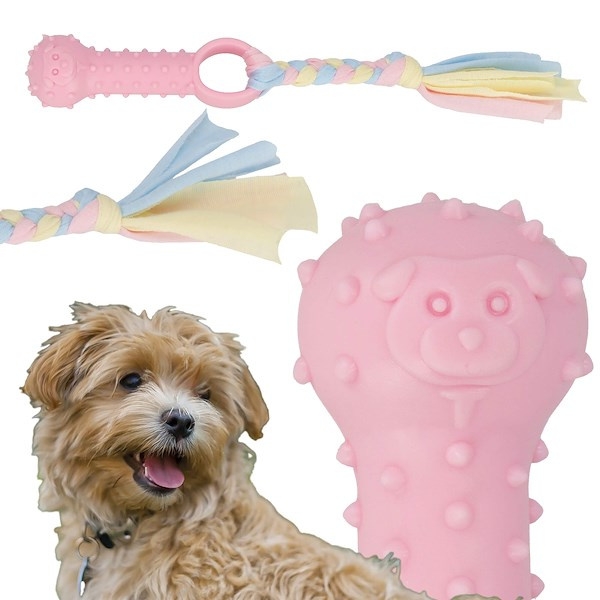 Zabawka dla psa do aportowania gryzak gumowy ze sznurkiem