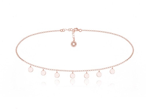 Naszyjnik Choker łańczuszek z Kółeczkami - Rose Gold