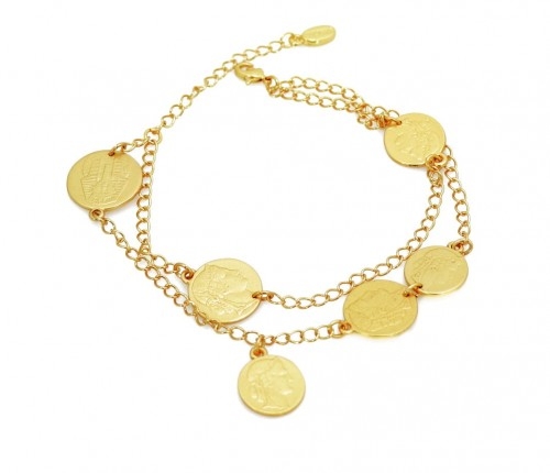 Podwójna bransoletka z monetkami