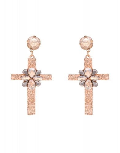 Kolczyki krzyże z cyrkoniami