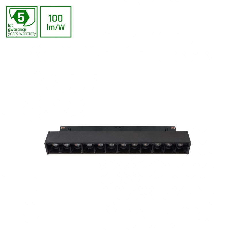 SYSTEM SHIFT - GRID S oprawa na szynoprzewód 204x23x42mm 12W 35st czarny SPECTRUM