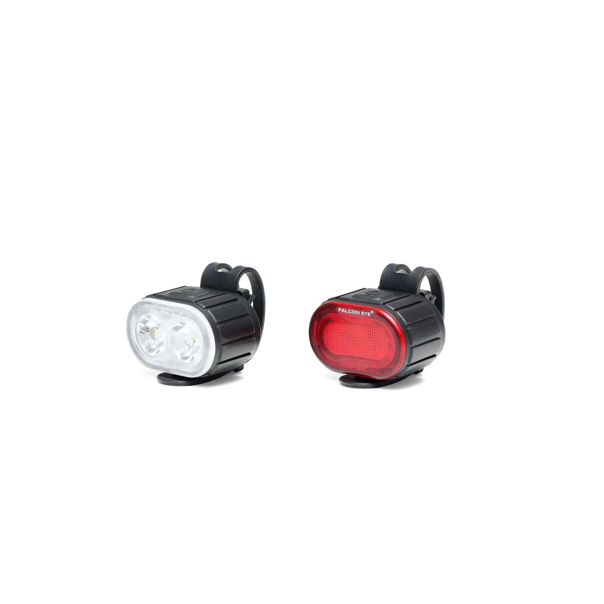 Zestaw ładowalnych lamp rowerowych LED Falcon Eye Twins FBS0071