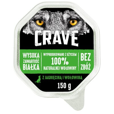 11 + 3 gratis! Crave Adult paszteciki dla psa, 14 x 150 g - Jagnięcina i wołowina