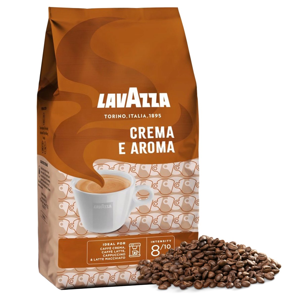 LAVAZZA Crema E Aroma- Mieszanka średnio palonych ziaren kawy arabica i robusta, kawa ziarnista 1 kg