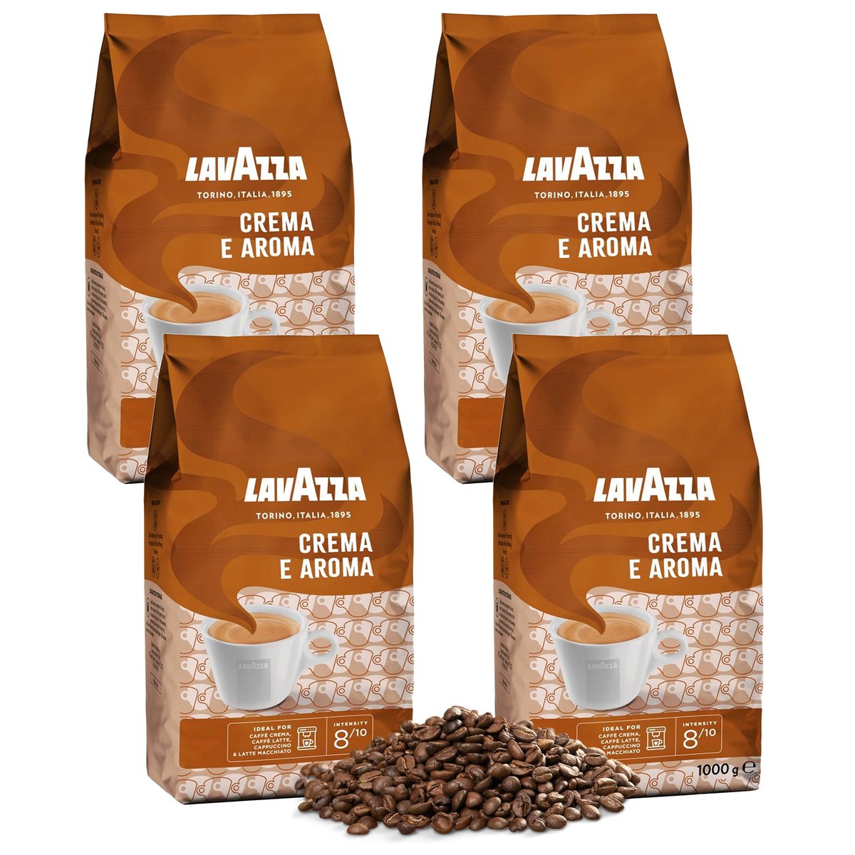 LAVAZZA Crema E Aroma- Mieszanka średnio palonych ziaren kawy arabica i robusta, kawa ziarnista 4 kg