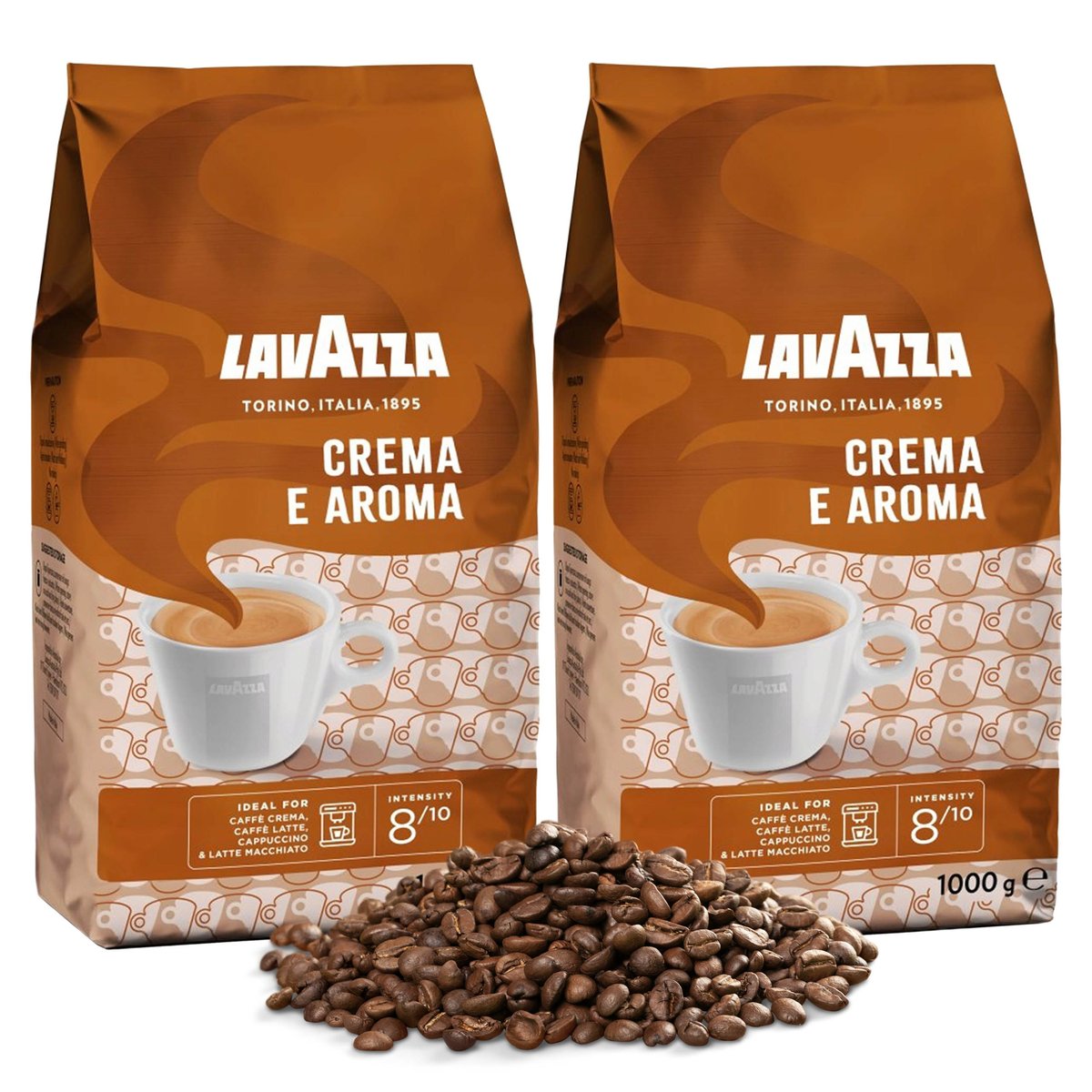 LAVAZZA Crema E Aroma- Mieszanka średnio palonych ziaren kawy arabica i robusta, kawa ziarnista 2 kg