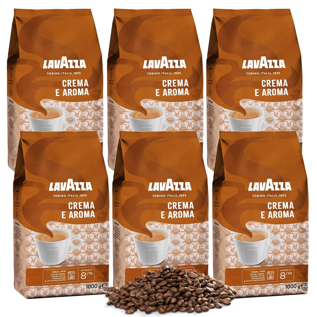 LAVAZZA Crema E Aroma- Mieszanka średnio palonych ziaren kawy arabica i robusta, kawa ziarnista 6 kg