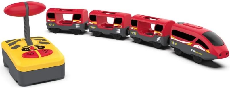 Pociąg elektryczny – lokomotywa z wagonikami sterowana pilotem