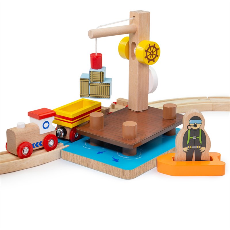 Nadbrzeżny dźwig i nurek Bigjigs Rail