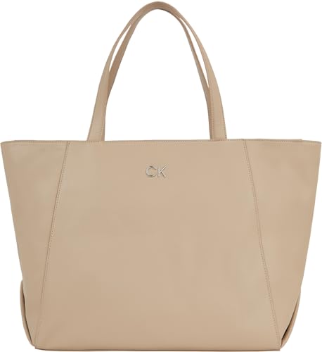 Calvin Klein Damskie RE-Lock Seasonal Shopper LG Bags, Silver Mink, Szary, Srebrna norka