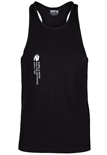 Gorilla Wear - Carrizo Tank Top – czarny – kulturystyka, sport, na co dzień, na czas wolny, z nadrukowanym logo, lekki i wygodny dla optymalnego ruchu, wykonany z bawełny i elastanu