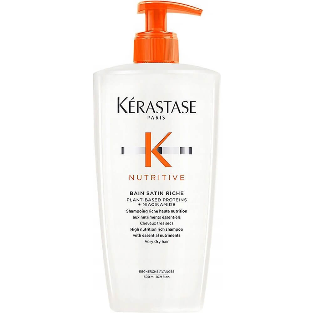 Kerastase Nutritive Satin Riche, wzbogacona kąpiel, szampon do włosów grubych, 500ml