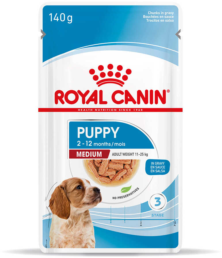 Royal Canin Medium Puppy, w sosie - 10 x 140 g