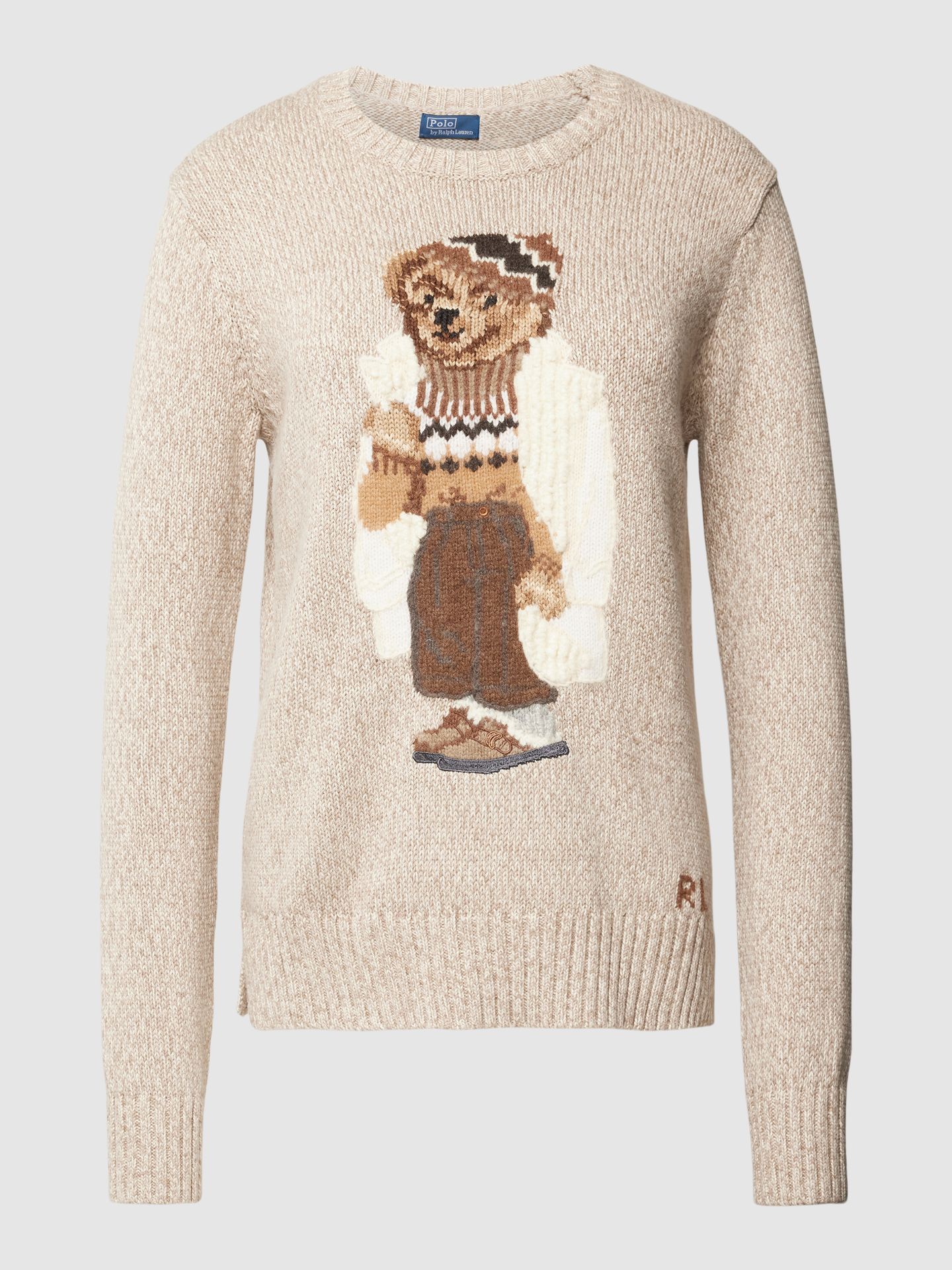 Sweter z dzianiny z wyhaftowanym motywem model ‘BEAR’
