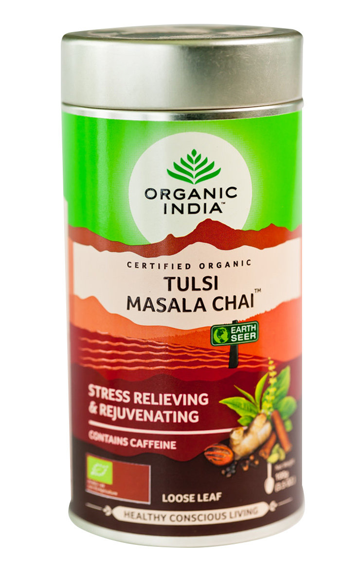 Herbata liściasta Tulsi z przyprawami Organic India 100g