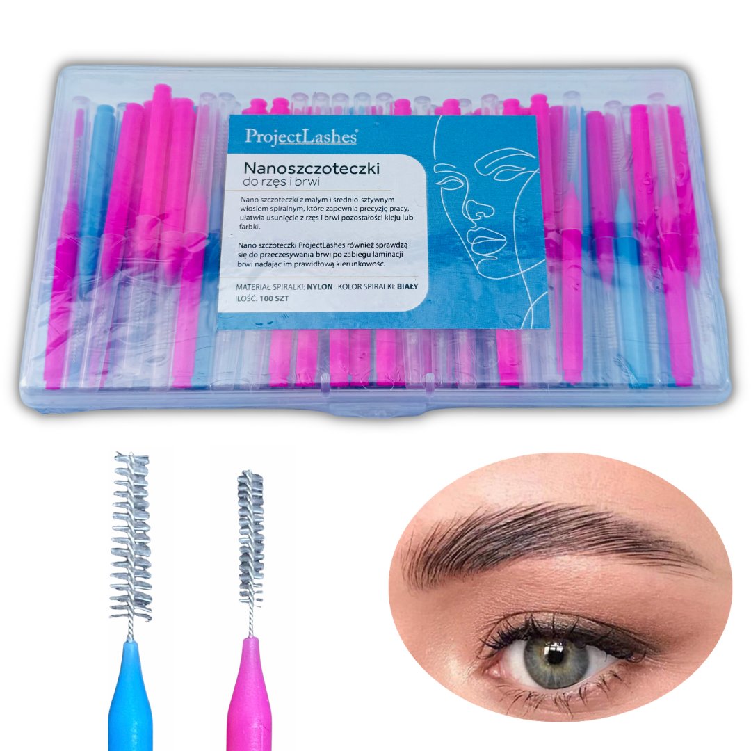 Project Lashes, Nano Szczoteczki Do Laminacji Brwi Lami Brush, 100 Szt.