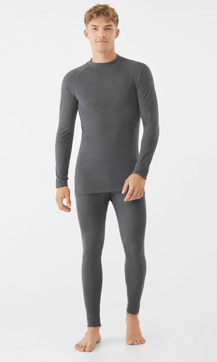 Komplet bielizny męskiej termoaktywnej z wełny merino i bambusa Viking Shuter 0800 szary - XL