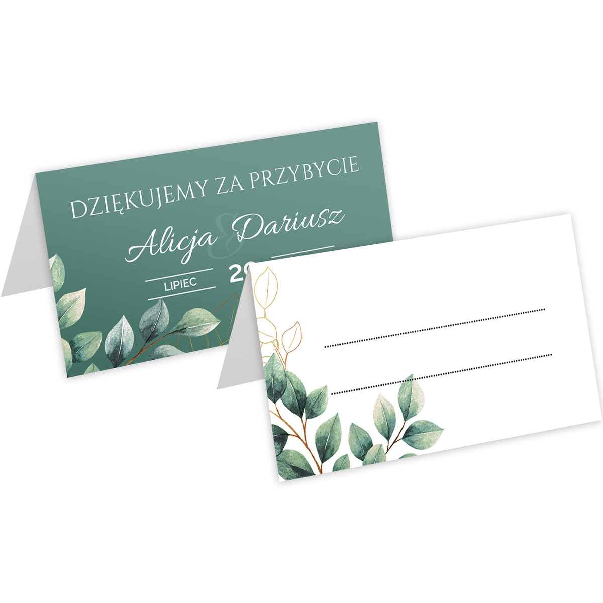 WINIETKA NA STÓŁ ŚLUB WESELE ZIELONE 10szt Z2