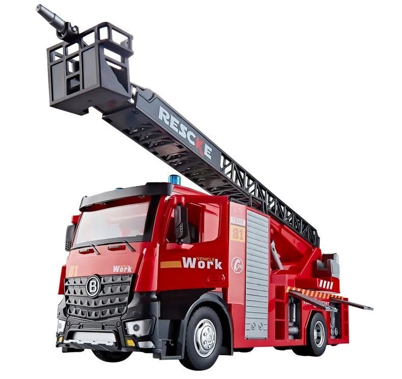 Duży Wóz Strażacki Na Wodę Straż Pożarna Auto Samochód Dźwięk Światło