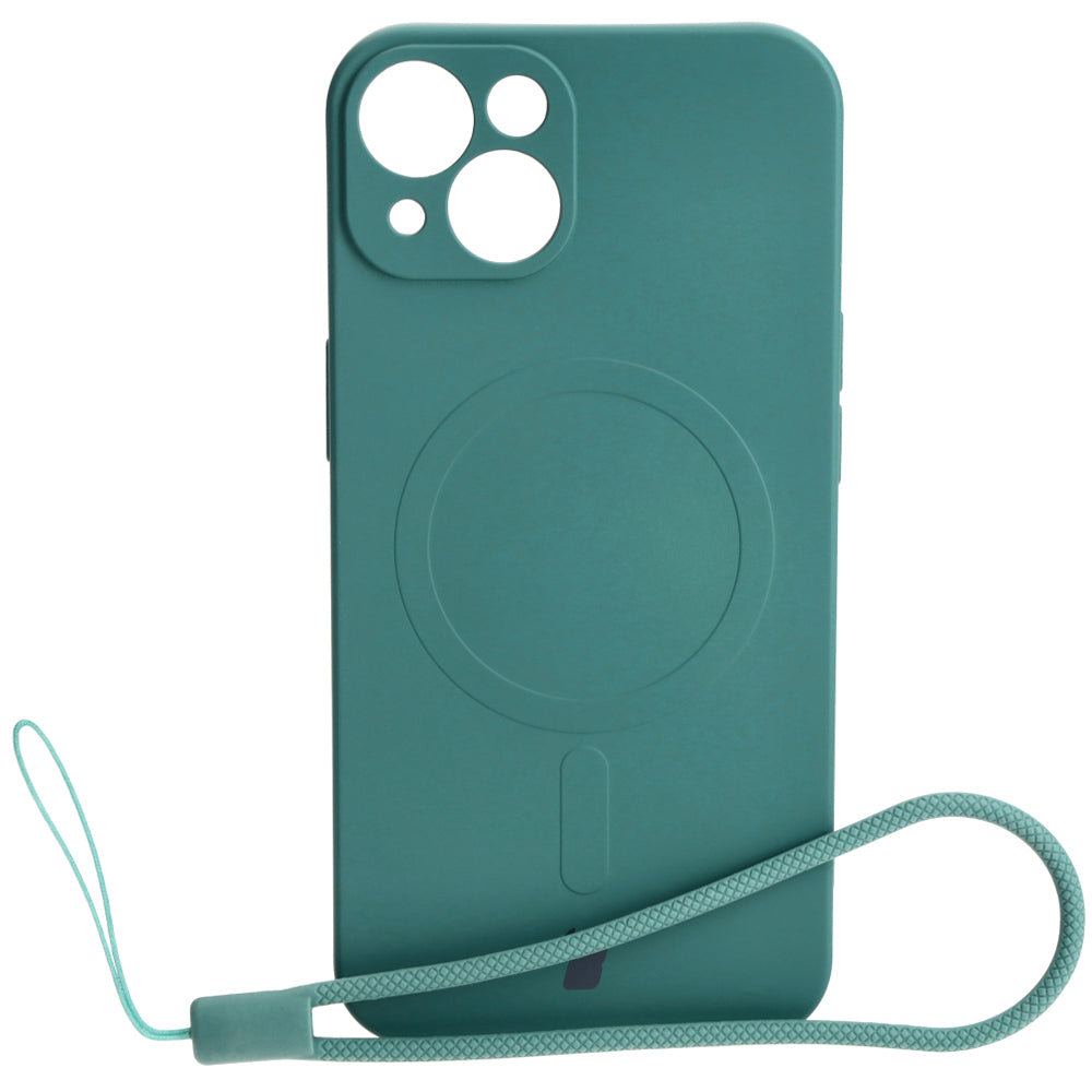 Etui Bizon Case Silicone MagSafe do iPhone 13, ciemnozielone