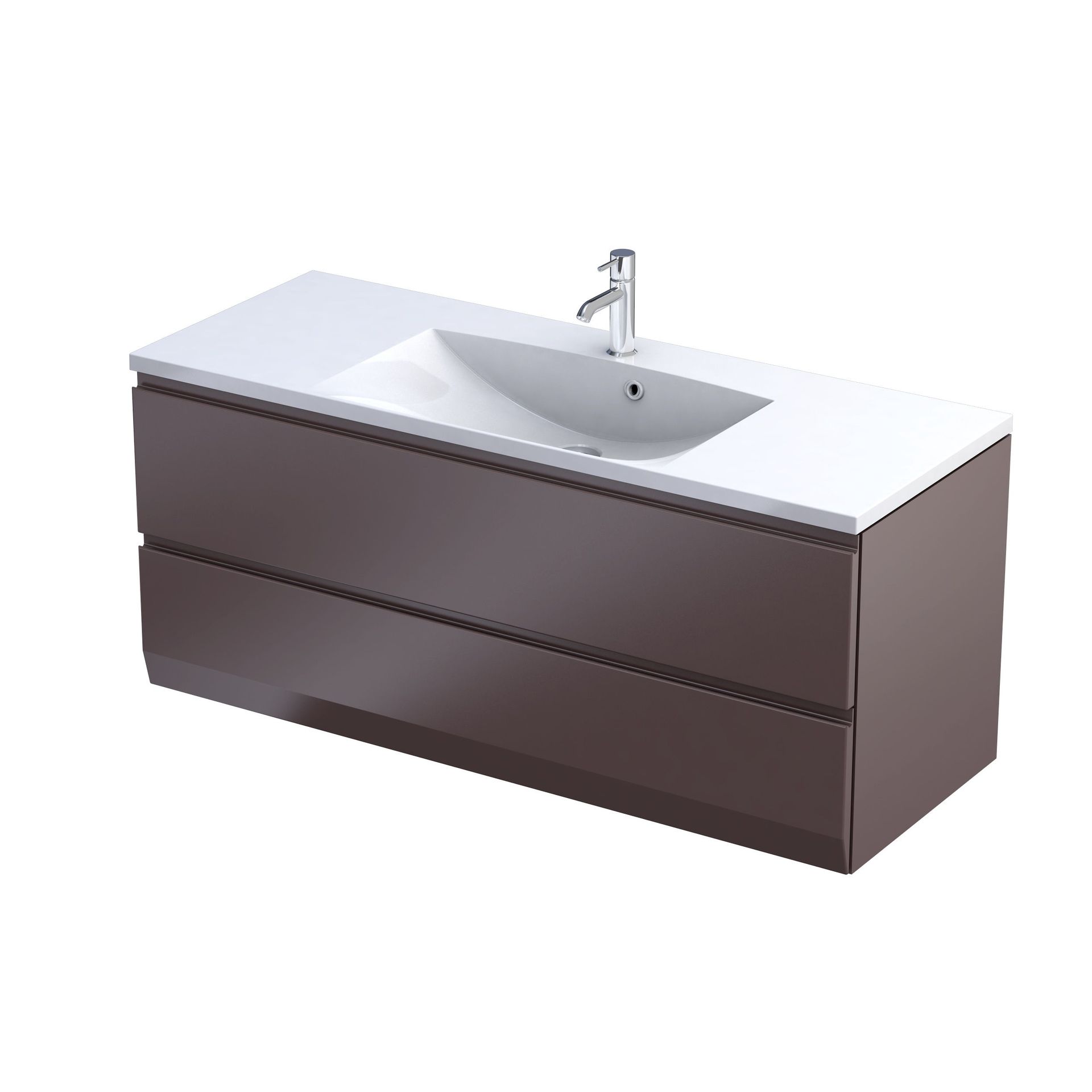 Szafka łazienkowa pod umywalkę Oristo Brylant Uni 120 cm brązowy mat OR36-SD2S-120-21-V3