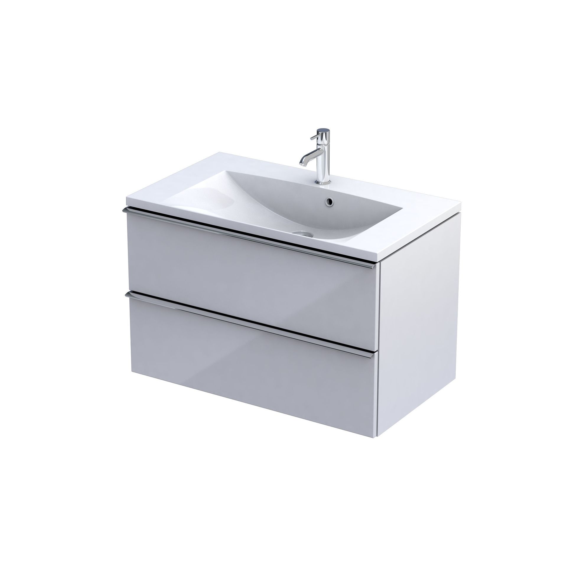 Szafka łazienkowa pod umywalkę Oristo Etna Uni 80 cm biały połysk OR52-SD2S-80-1