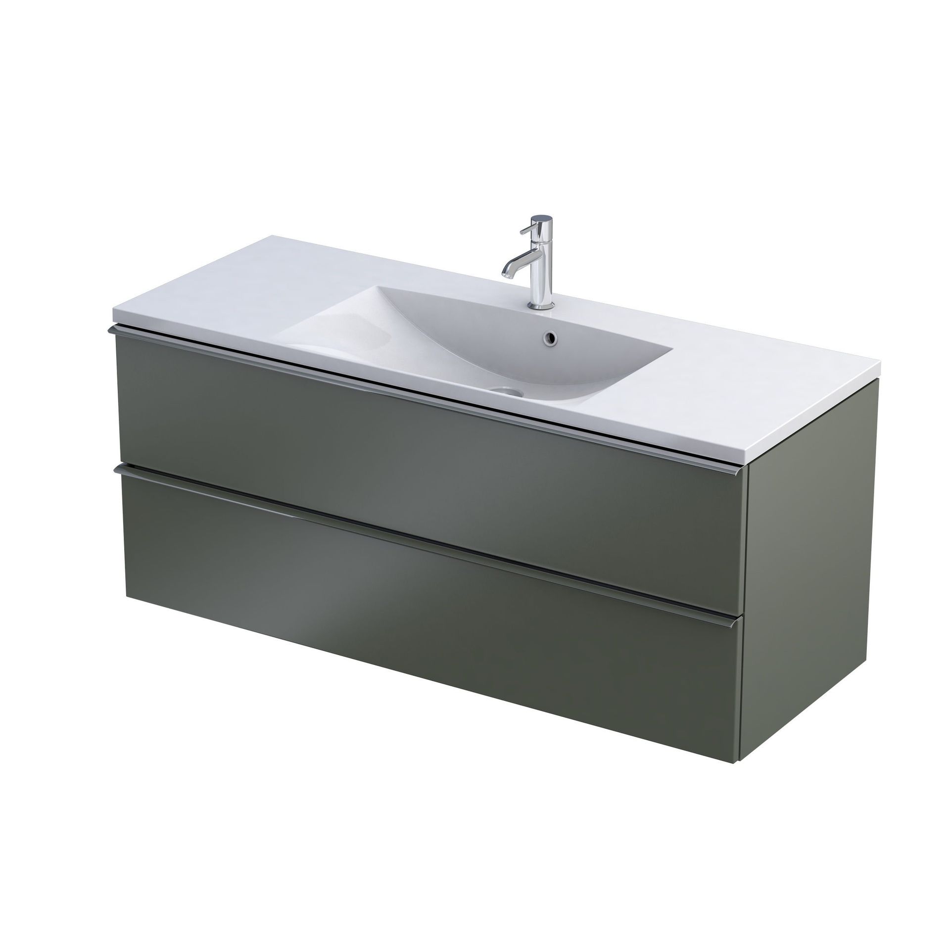 Szafka łazienkowa pod umywalkę Oristo Etna Uni 120 cm zielony mat OR52-SD2S-120-17