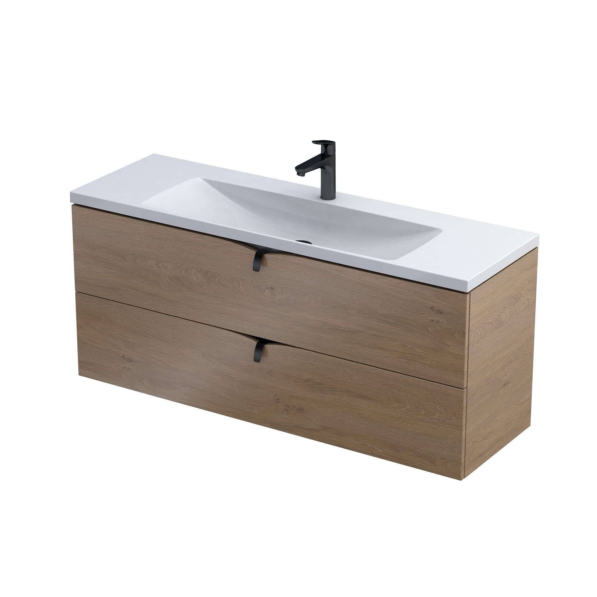 Szafka łazienkowa pod umywalkę Oristo Siena Compact 120 cm jasne drewno OR45C-SD2S-120-78
