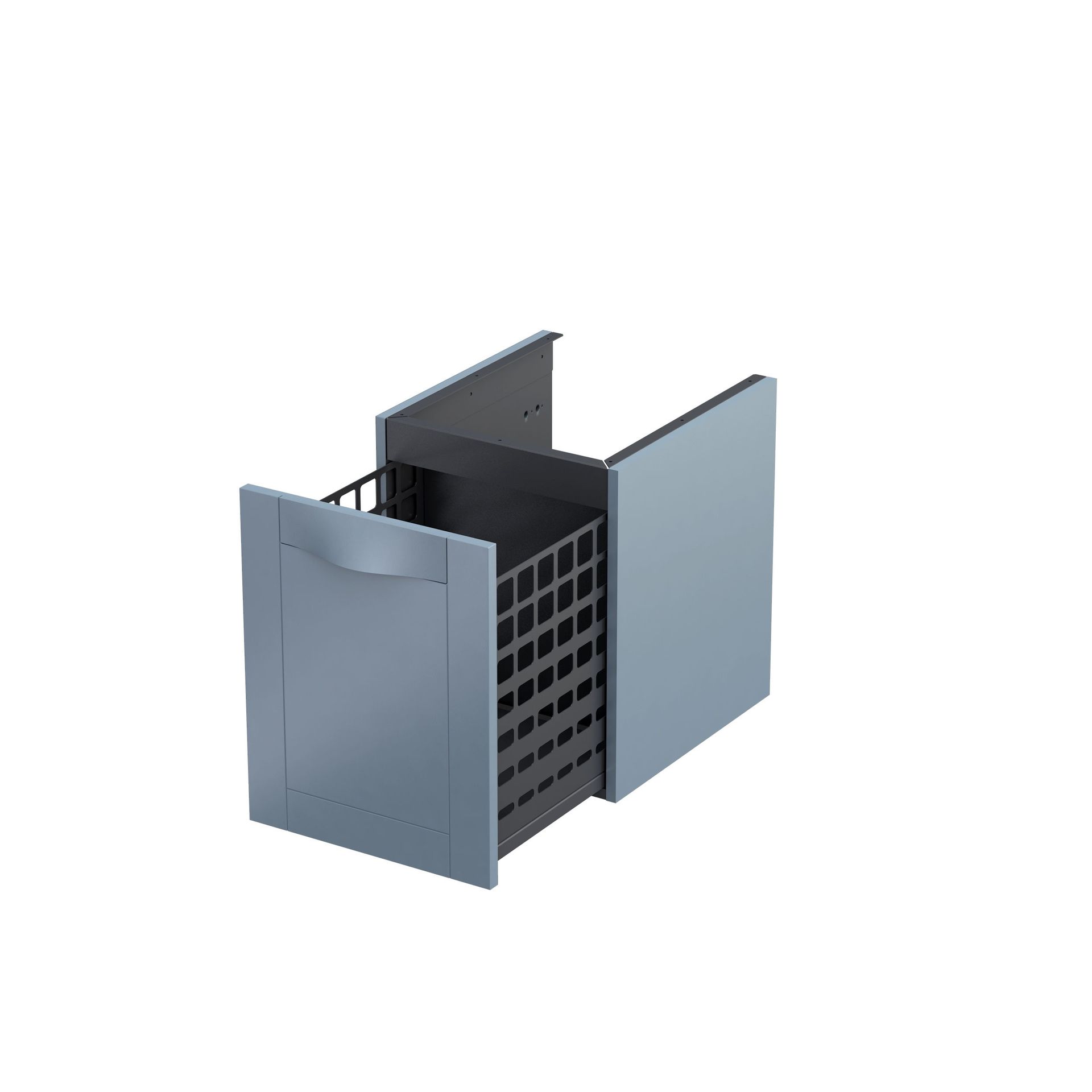 Szafka łazienkowa pod blat z koszem na pranie Oristo Skagen Uni 40 cm niebieski mat OR49-SN1S-40-16