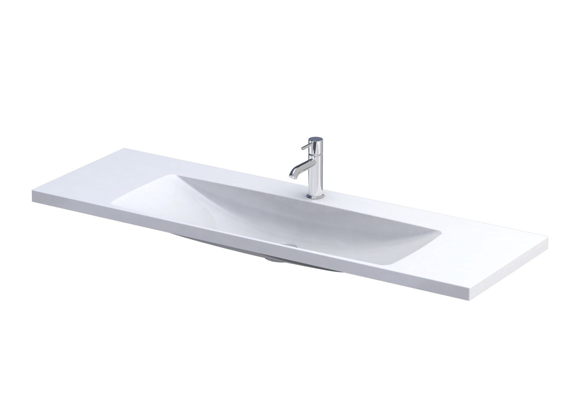 Umywalka meblowa Oristo Etna 120x38 cm prostokątna biały połysk UME-C-ET-120-92