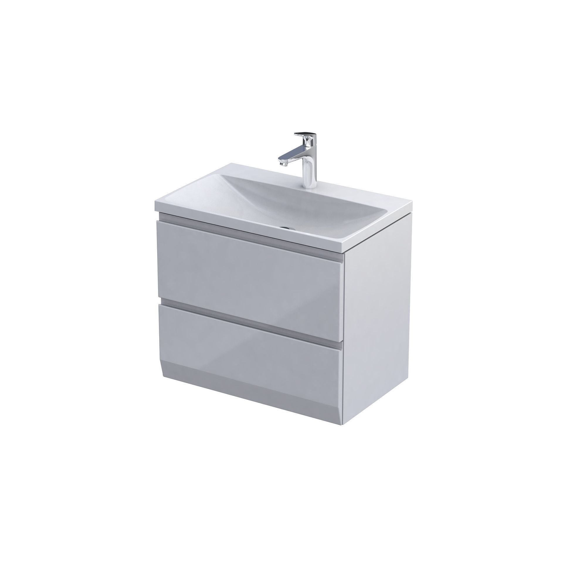 Szafka łazienkowa pod umywalkę Oristo Brylant Compact 120 cm biały połysk OR36C-SD2S-120-1