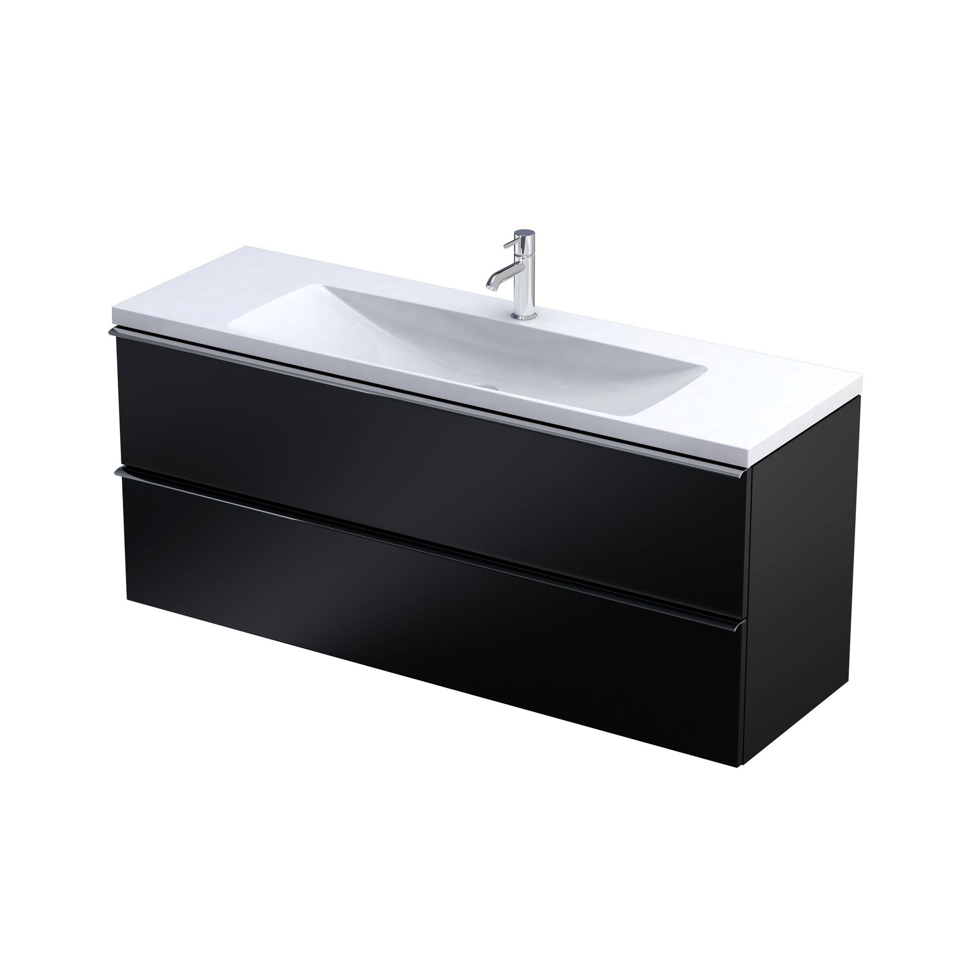Szafka łazienkowa pod umywalkę Oristo Etna Compact 120 cm czarny mat OR52C-SD2S-120-8