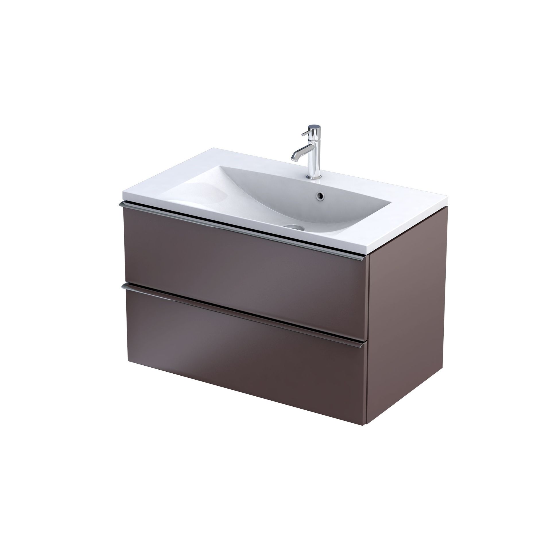 Szafka łazienkowa pod umywalkę Oristo Etna Uni 80 cm brązowy mat OR52-SD2S-80-21
