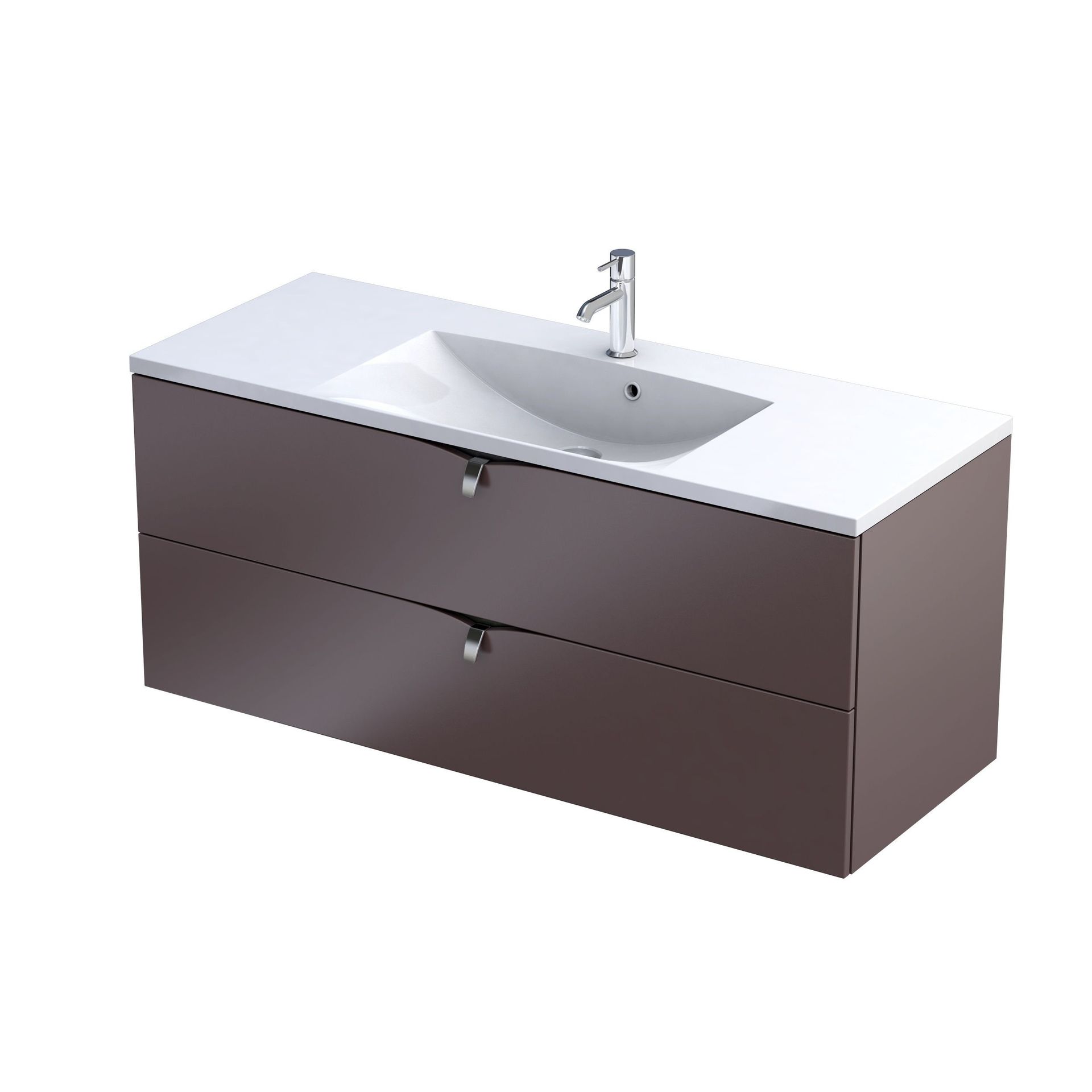 Szafka łazienkowa pod umywalkę Oristo Siena Uni 120 cm brązowy mat OR45-SD2S-120-21