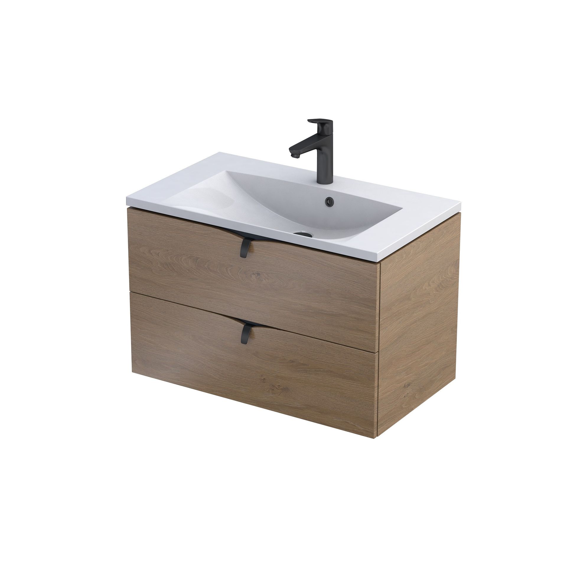 Szafka łazienkowa pod umywalkę Oristo Siena Uni 80 cm jasne drewno OR45-SD2S-80-78