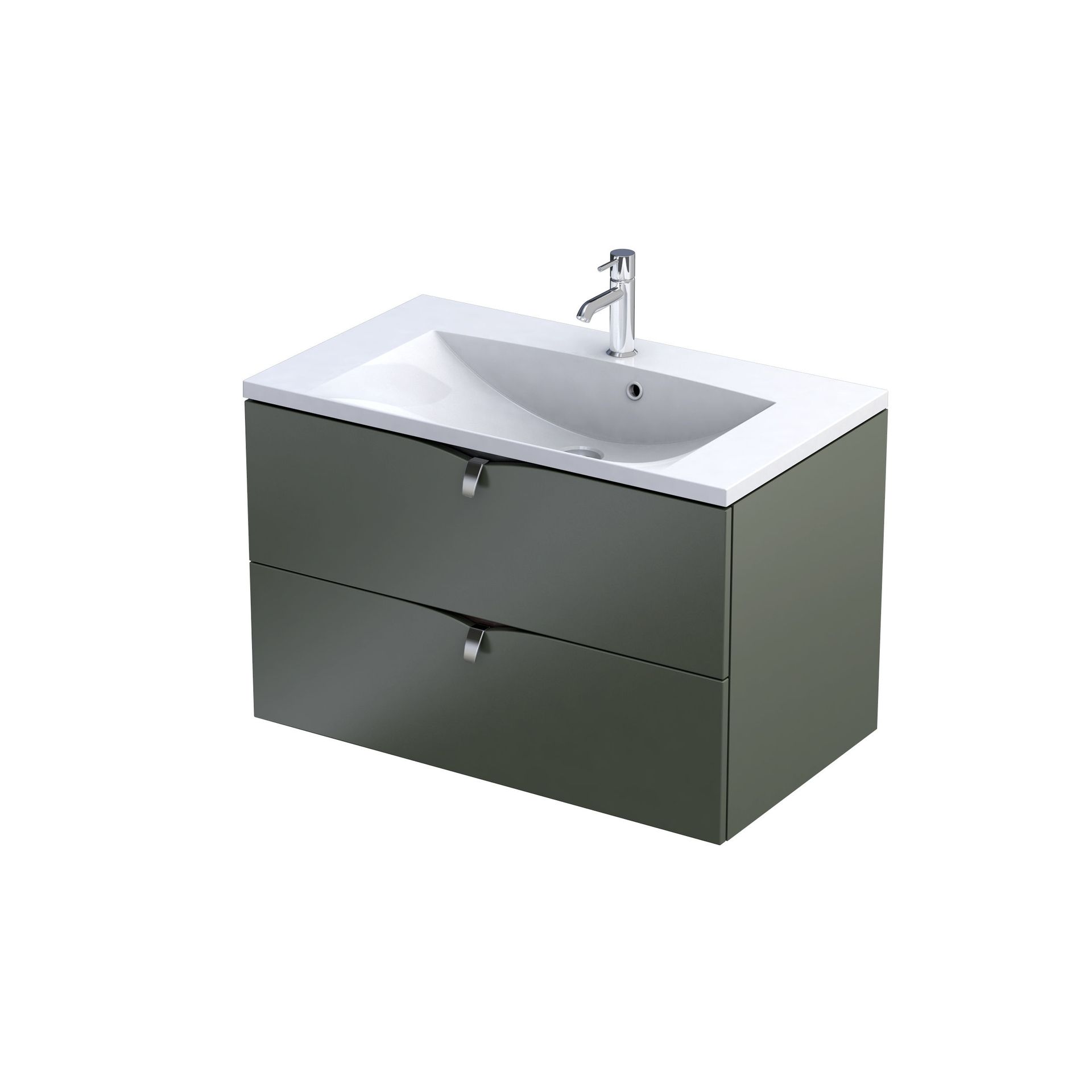 Szafka łazienkowa pod umywalkę Oristo Siena Uni 80 cm zielony mat OR45-SD2S-80-17