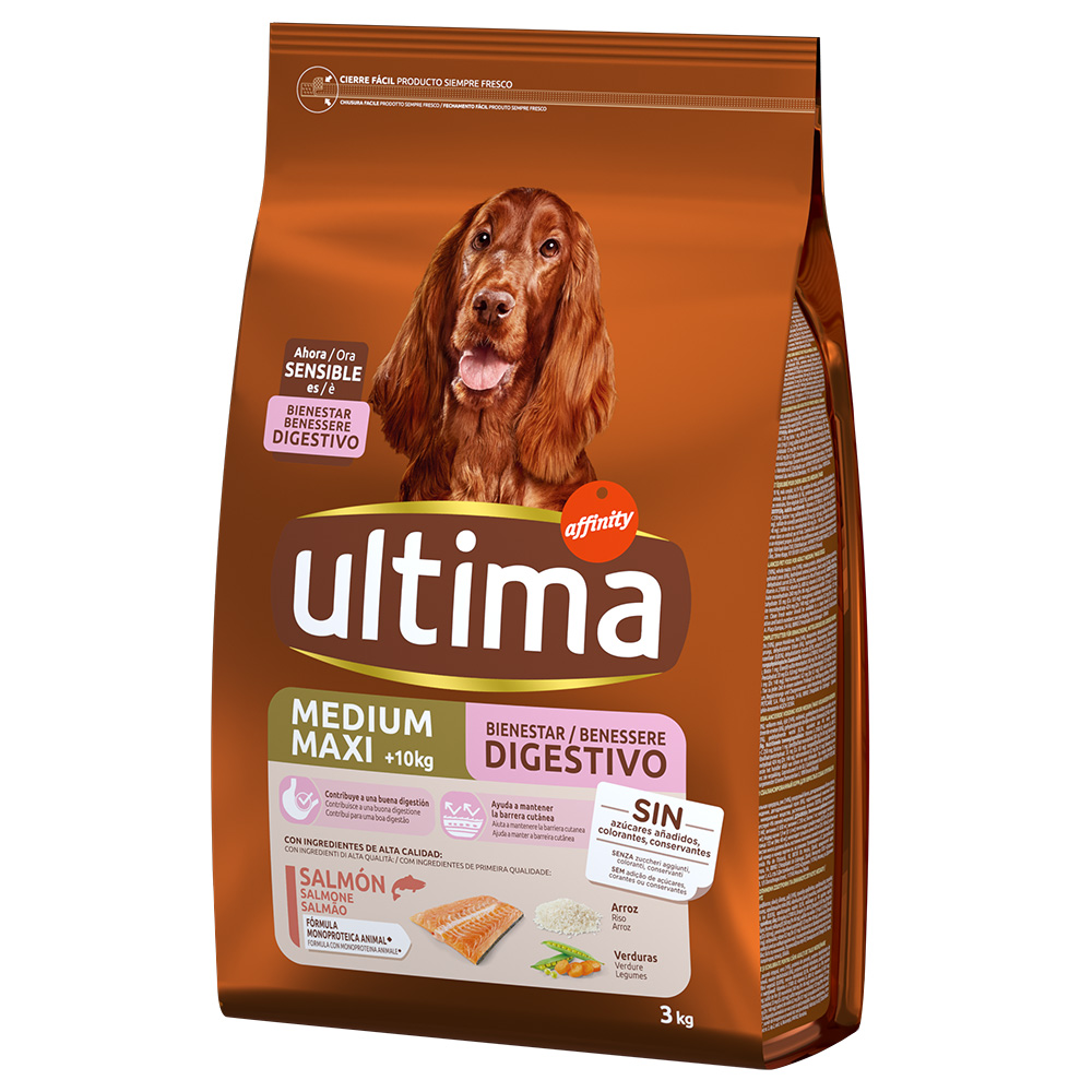 10% taniej! Ultima karma sucha, różne rodzaje - Medium / Maxi Sensitive, łosoś, 2 x 3 kg