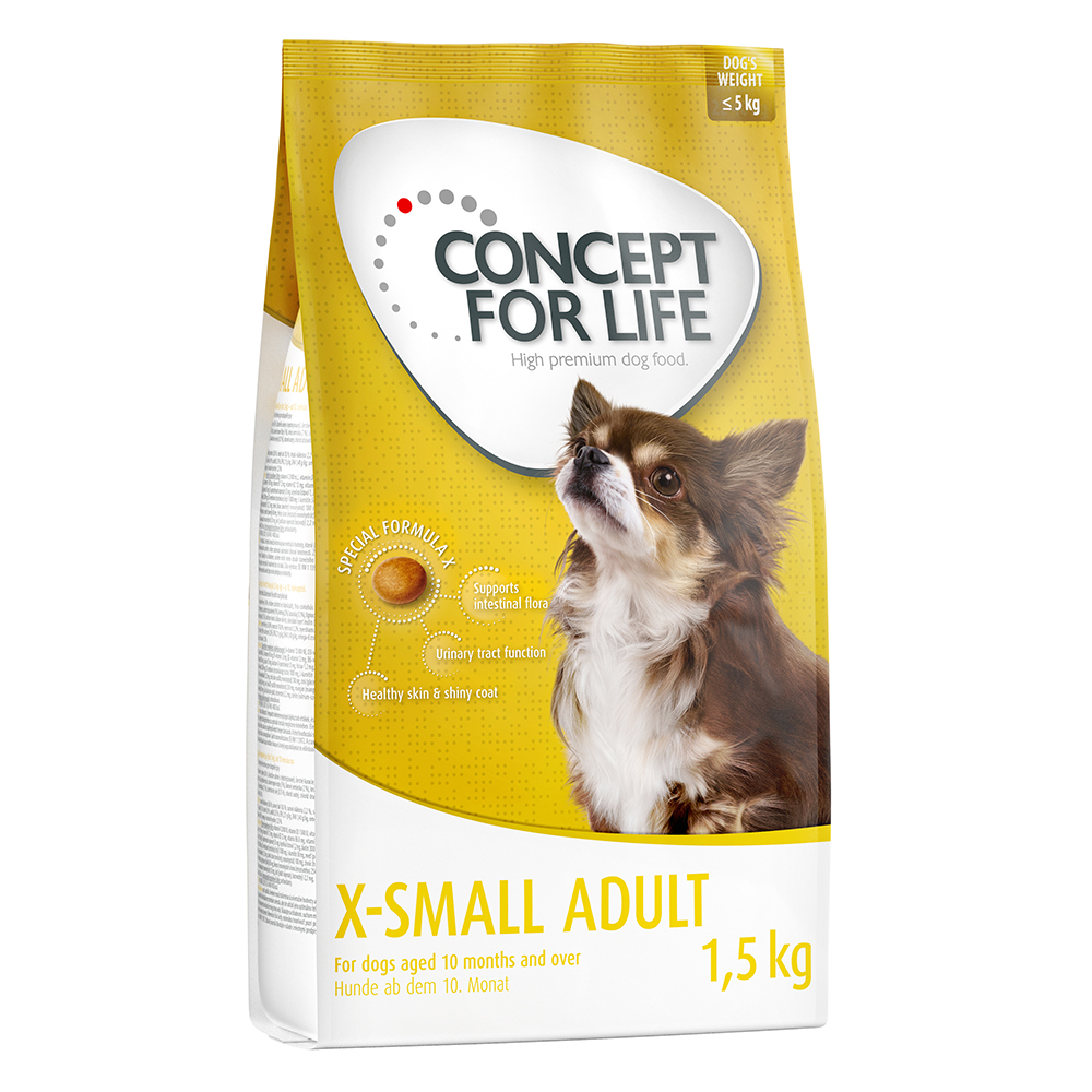 20% taniej! Concept for Life, 3 x 1 / 1,5 kg - X-Small Adult, 3 x 1,5 kg