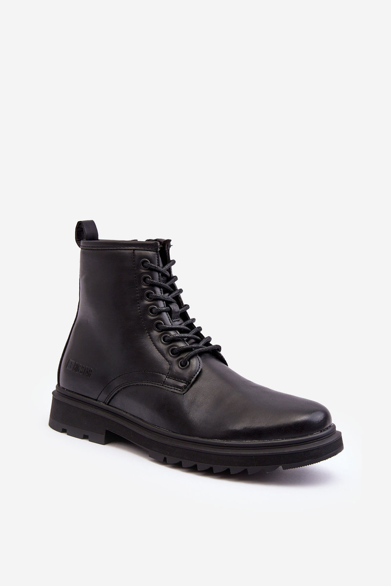 Trapery Botki Ocieplane Na Suwak Czarne Big Star MM174080 -42