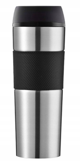 POJEMNY KUBEK TERMICZNY TERMOS ANTYPOŚLIZGOWY STAL NIERDZEWNA 450 ml