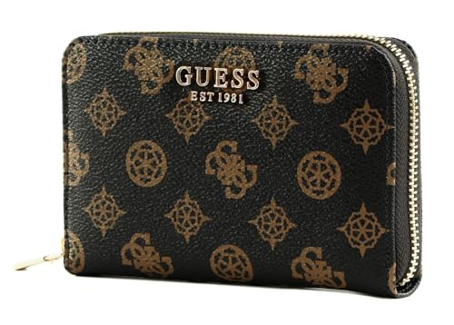 GUESS Laurel SLG Medium Zip Around, damski portfel, jeden rozmiar, Logo Mocha, Taille unique