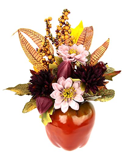 Chrysantemy w doniczce na jabłko